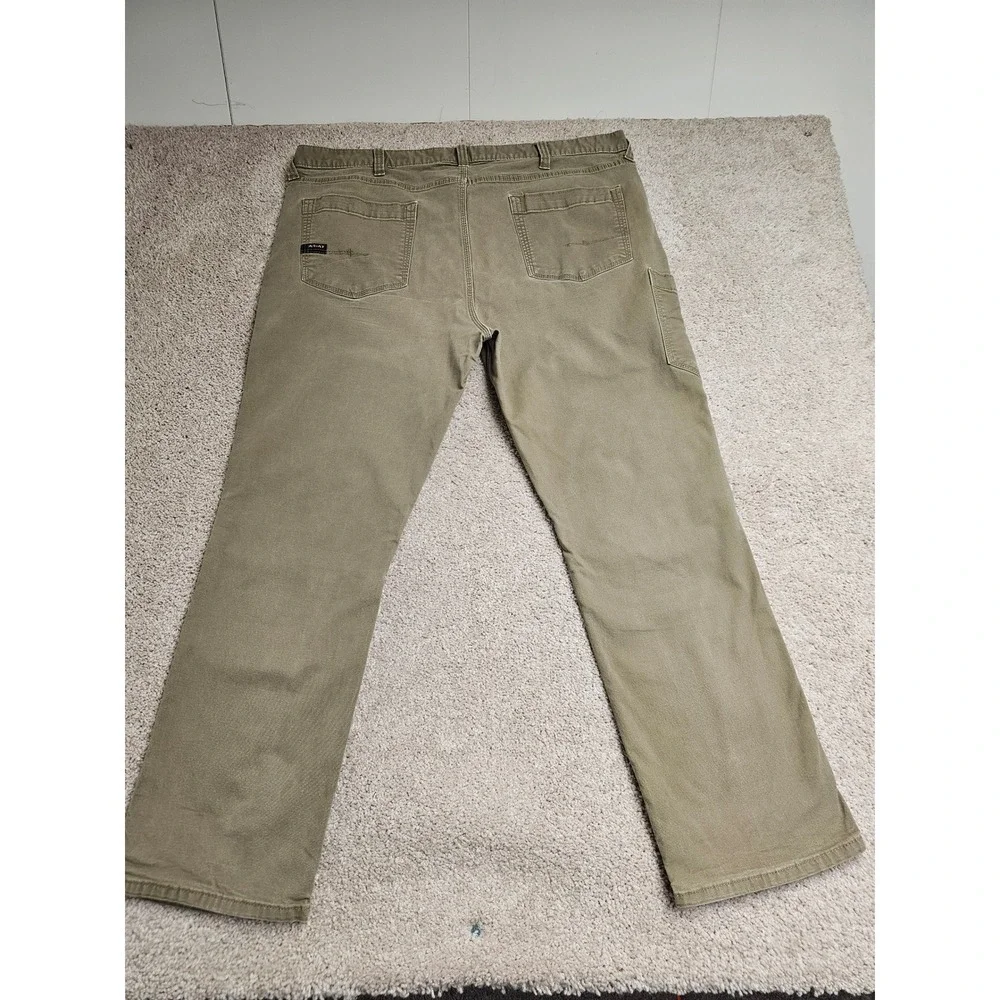 Ariat Rebar M4 Relaxed Straight Leg Work Pants Mens 42x32 Olive Drab Canvas